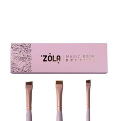 Zola Набір пензлів для фарбування брів Magic Brow Brush, світло-рожевий