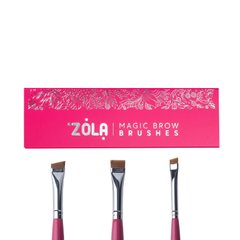 Zola Набор кистей для покраски бровей Magic Brow Brush, малиновый