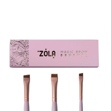 Zola Набір пензлів для фарбування брів Magic Brow Brush, світло-рожевий