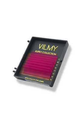 Eyelashes KLIPKY 8 lines color mix raspberry