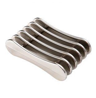 Brush drying stand, glossy silver