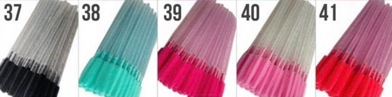 Silicone brushes with glitter, pack of 50 pcs. Color 37